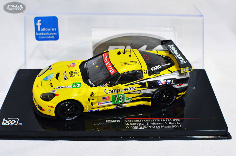 ANTONIO GARCIA, OLIVIER BERETTA, TOM MILNER 2011 CORVETTE RACING CHEVROLET CORVETTE C6 ZR1 1:43